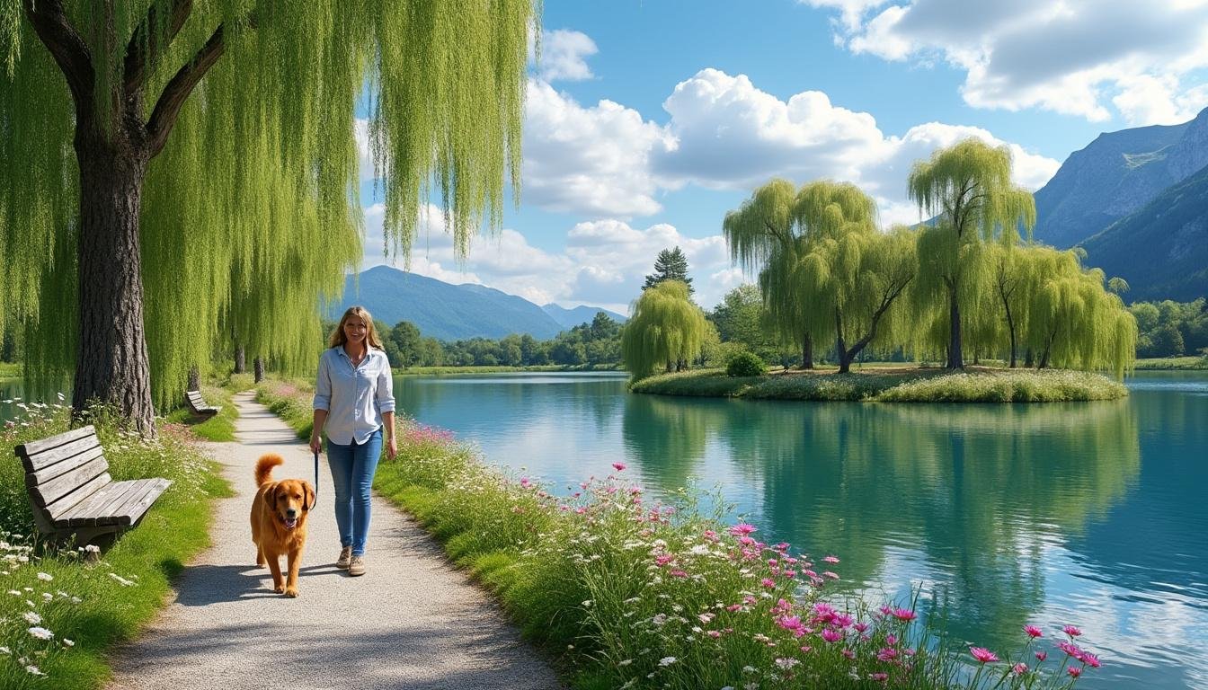profitez d'une balade agréable avec votre chien au parc de l'île d'amour à grenoble, un lieu paisible et verdoyant parfait pour tous les amoureux des promenades en plein air.
